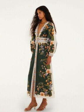 FARM Rio Green Nature Floral Maxi Dress